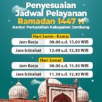 Penyesuaian Jadwal Pelayanan Kantah Jombang pada Ramadan 1447 H
