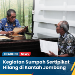 Kantor Pertanahan Kabupaten Jombang melaksanakan kegiatan sumpah sertipikat hilang.