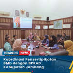 Koordinasi Pensertipikatan Barang Milik Daerah (BMD) bersama Badan Pengelolaan Keuangan dan Aset Daerah (BPKAD) Kabupaten Jombang